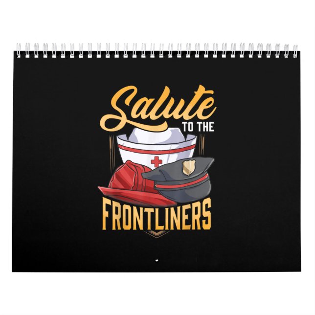 Funny Police Firefighter Frontliner Nurse Gifts Calendar (Cover)