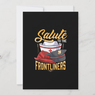 Funny Police Firefighter Frontliner Nurse Gifts Holiday Card