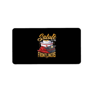 Funny Police Firefighter Frontliner Nurse Gifts Label