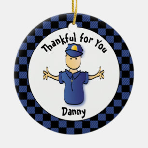 Funny Police Gift - Proud Police Officer Thank You Ceramic Ornament