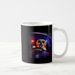 Funny Police Golden Retriever Driving Car Dog Meme Coffee Mug