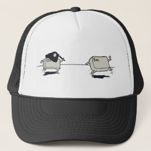 Funny Police Humour - Ctrl Chasing Esc Key Trucker Hat