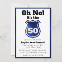 Funny Police Officer Badge 50th Birthday