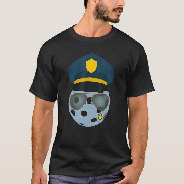 Funny Police Officer Pickleball Lover Player Coach T-Shirt (Front)