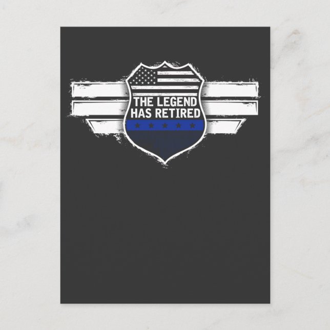 Funny Police Officer Retirement Legend Has Retired Postcard (Front)