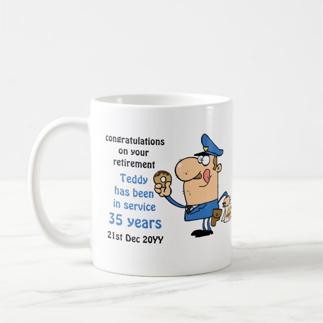 Funny Police Officers Retirement Mug Personalised (Left)