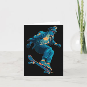 Funny Police with Skateboard for Cops and Skater Card