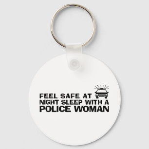 Funny Police Woman Key Ring