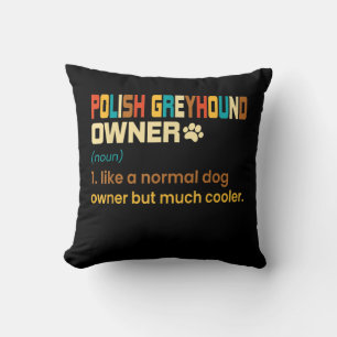Funny Polish Greyhound Vintage Retro Dog Mum Dad G Cushion