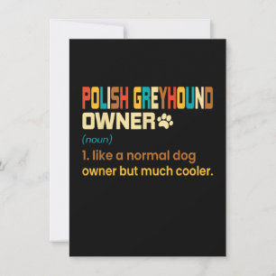 Funny Polish Greyhound Vintage Retro Dog Mum Dad G Thank You Card
