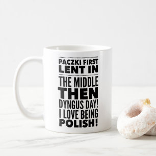 Funny Polish Mug, Paczki First Coffee Mug
