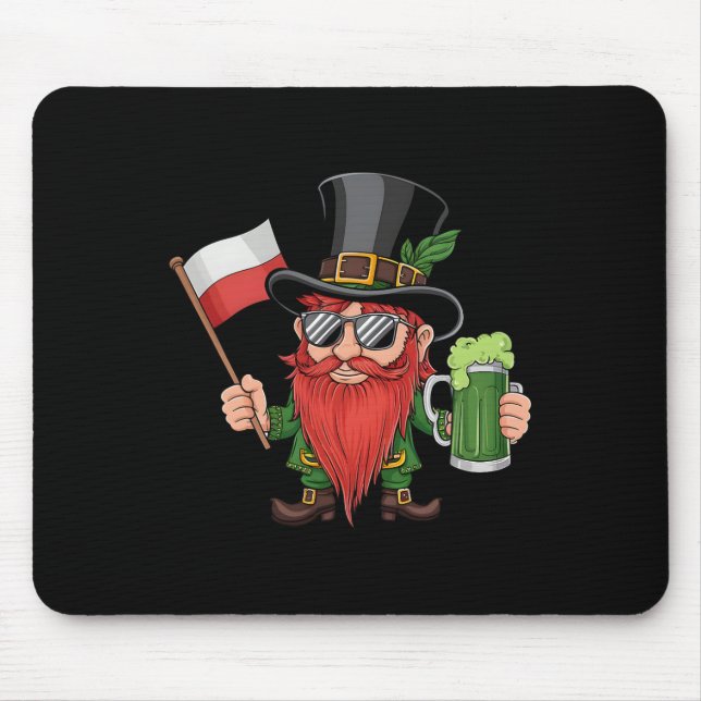 Funny Polish St. Patrick's Day Poland Flag  Mouse Pad (Front)