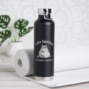 Funny Political Cat Anti-Trump Coffee Gift Dad Mum Water Bottle
