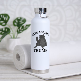 Funny Political Cat Anti-Trump Coffee Gift Dad Mum Water Bottle