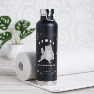 Funny Political Cat Feminist Gift Liberal Democrat Water Bottle
