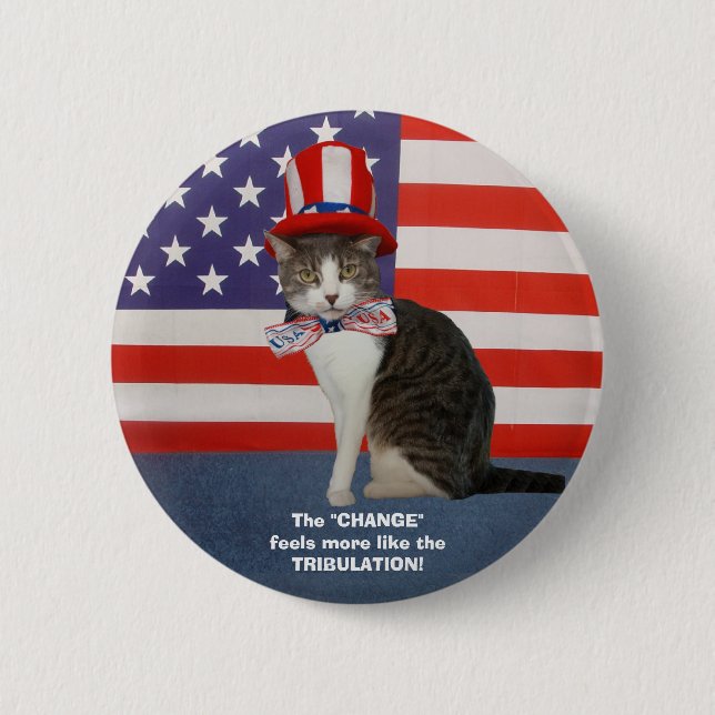 Funny Political Cat/Kitty 6 Cm Round Badge (Front)