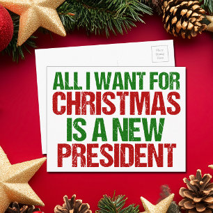 Funny Political Christmas Anti Trump Postcard