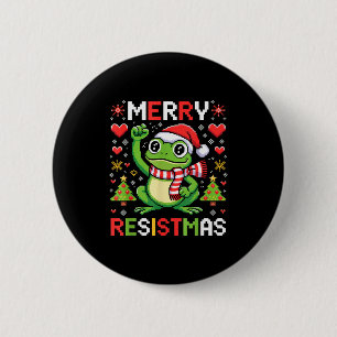 Funny Political Christmas Frog Merry Resistmas 202 6 Cm Round Badge
