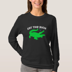 Funny Political Humour Eat the Rich Alligator Gato T-Shirt