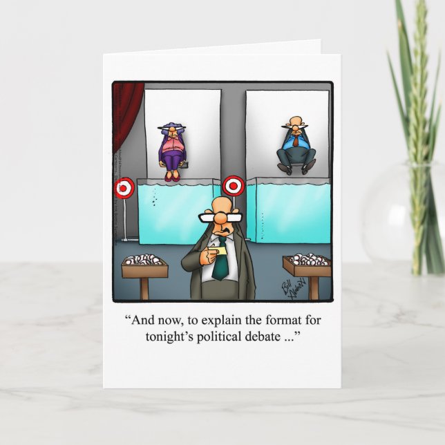 Funny Political Humour Greeting Card (Front)
