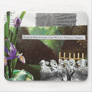 Funny Political Joke Forest Climate Change Satire Mouse Pad