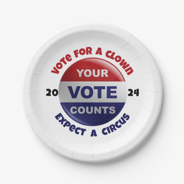 Funny Political Quote Red White Blue Paper Plate (Front)