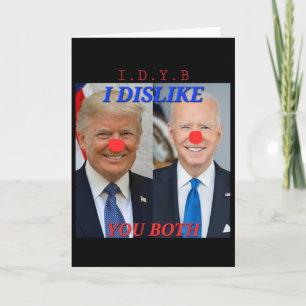 Funny Political Trump Biden Clowns Design Card
