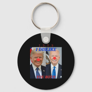 Funny Political Trump Biden Clowns Design Key Ring