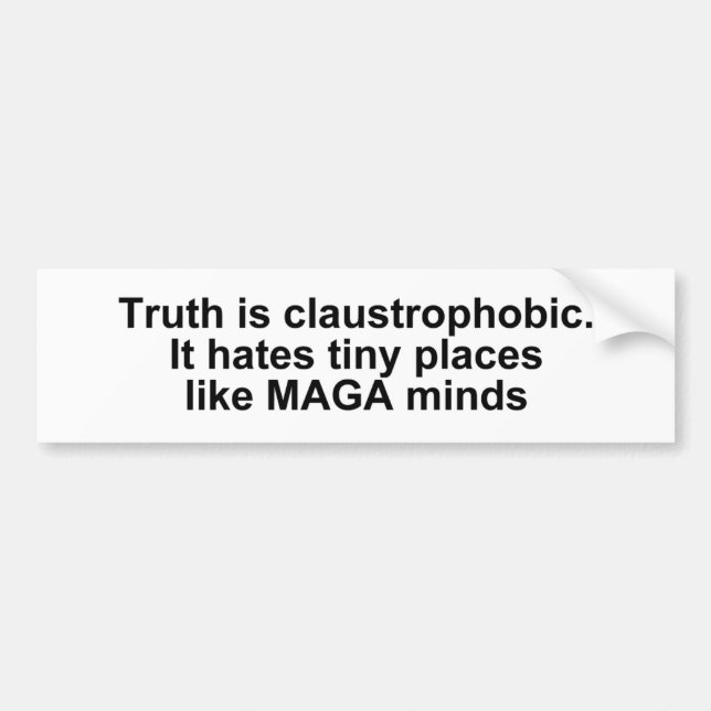 Funny political truth hates narrow minds bumper sticker (Front)