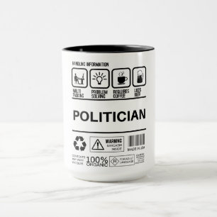 Funny Politician Handling Information Mug