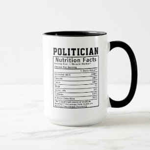 Funny Politician Nutrition Facts Campaign Gift Mug