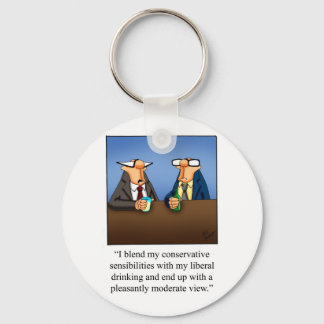Funny Politics and Drinking Cartoon Gift! Key Ring