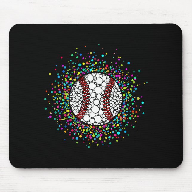 Funny Polka Dots Baseball Lover Fan Happy Dot Day  Mouse Pad (Front)