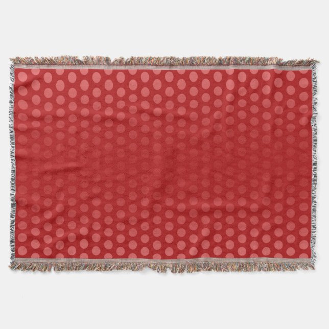 Funny Polka Dots Pattern red + your idea Throw Blanket (Front)