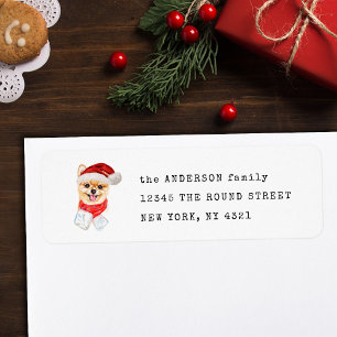 Funny Pomeranian Christmas Dog Return Address Label