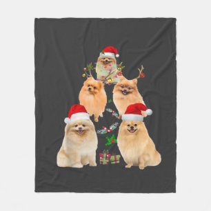 Funny Pomeranian Christmas Tree Decor Ornament Cos Fleece Blanket