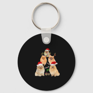 Funny Pomeranian Christmas Tree Decor Ornament Cos Key Ring