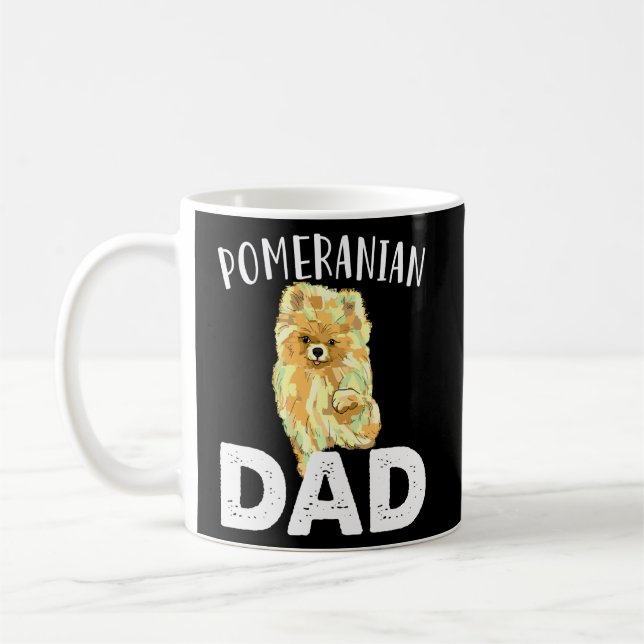 Funny Pomeranian Dad Cute Love Dogs  Men Father Da Coffee Mug (Left)