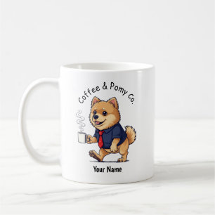 Funny Pomeranian Dog Business Suit Coffee Mug