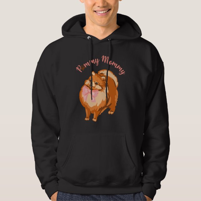 Funny Pomeranian Dog Pommy Mummy Hoodie (Front)
