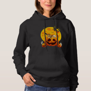 Funny Pomeranian Dog Pumpkin Witch Hat Hoodie