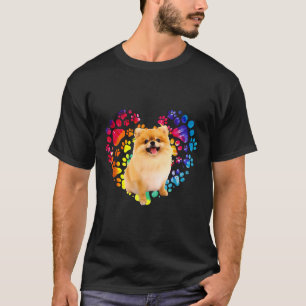 Funny Pomeranian Dog Tie Dye Hippie Hear Lover S T-Shirt