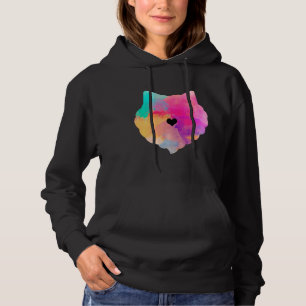 Funny Pomeranian Heart Dog Art Watercolor Hoodie