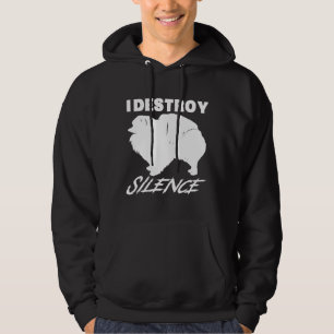 Funny Pomeranian I Destroy Silence Hoodie