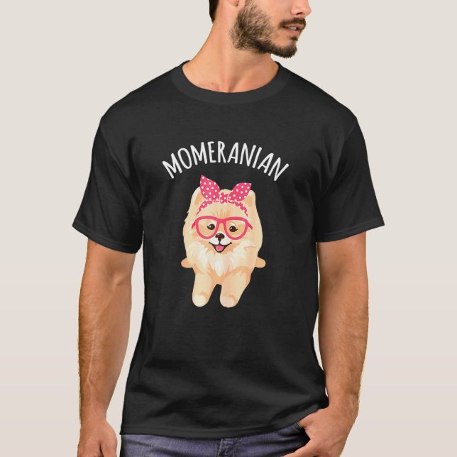 Funny Pomeranian Mum Bandanna Pomeranian Puppies S T-Shirt (Front)