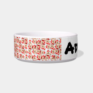 Funny Pomeranian Name Christmas Pattern Bowl