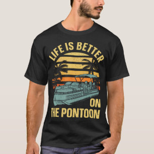 Funny Pontoon Boat Art For Men Women Boating Ponto T-Shirt
