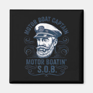 Funny Pontoon Boat Captain Dad Motor Boat Captain  Magnet