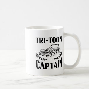 Funny Pontoon Boat Captain Gift Men Cool Tri-toon Coffee Mug