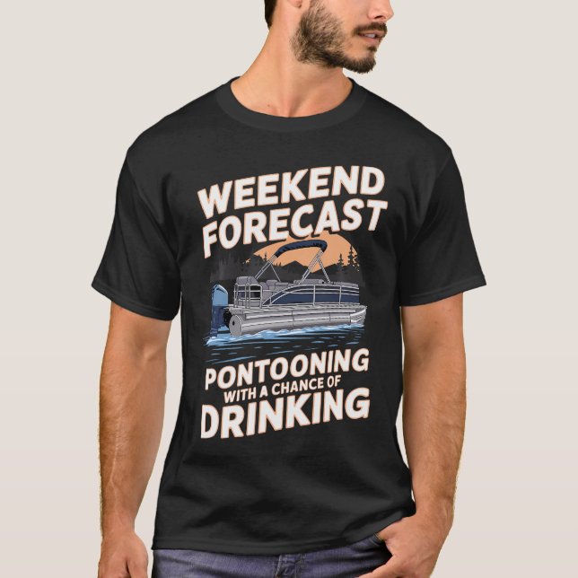 Funny Pontoon Captain Art For Men Women Pontoon Bo T-Shirt (Front)